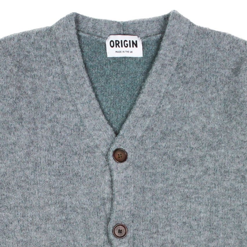 Origin Knitwear Souffle Cardigan Mid Grey / Caspian - Image 2