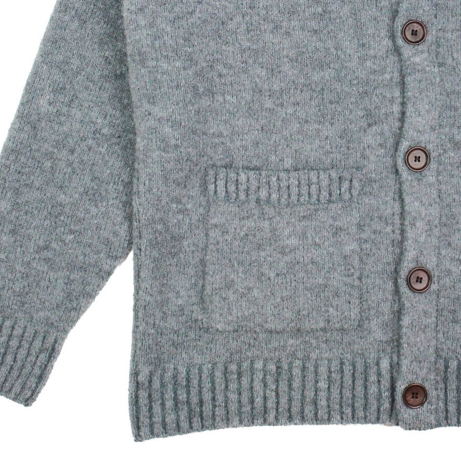 Origin Knitwear Souffle Cardigan Mid Grey / Caspian - Image 3