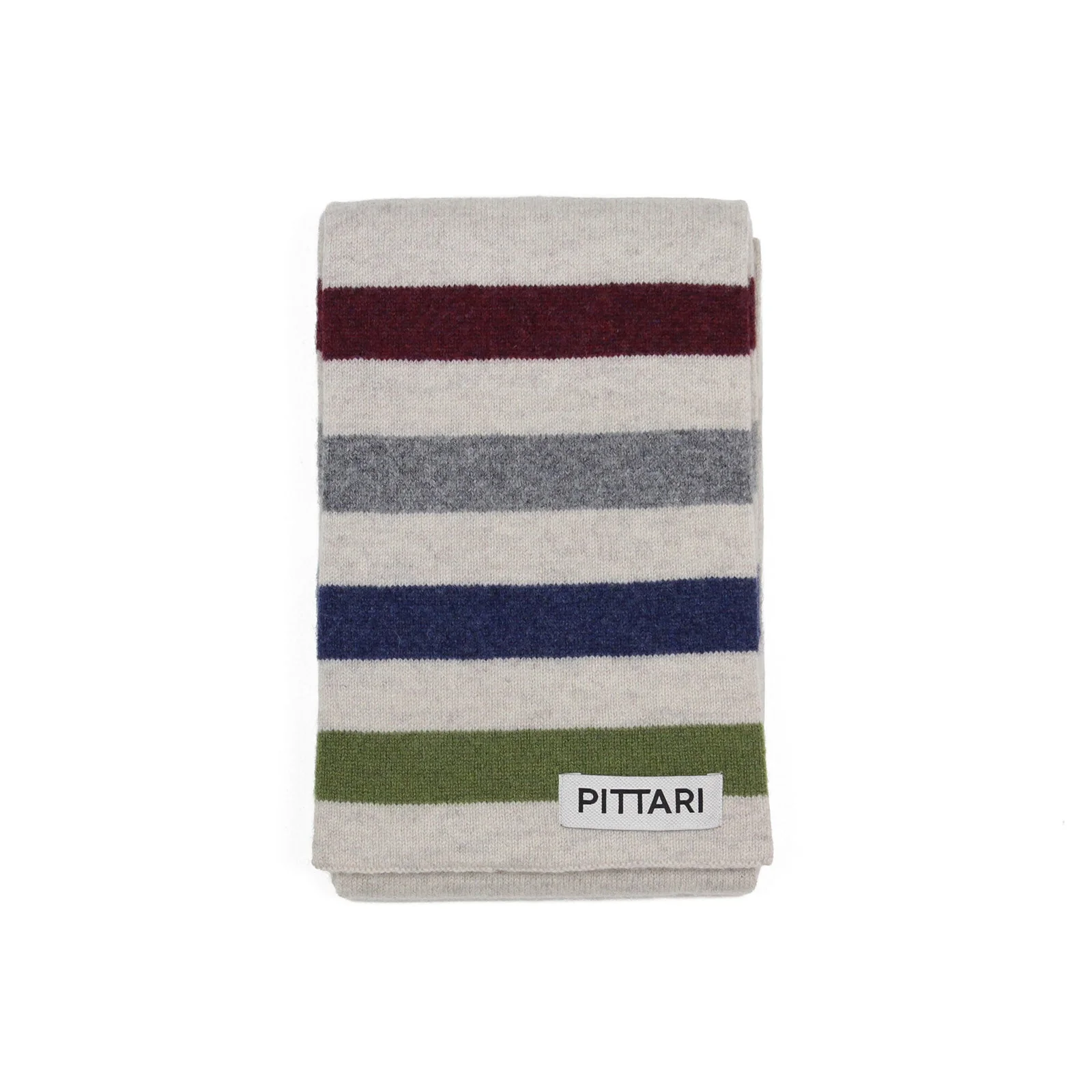 Pittari Knitwear Block Stripe Scarf Blues & Greens & Grey
