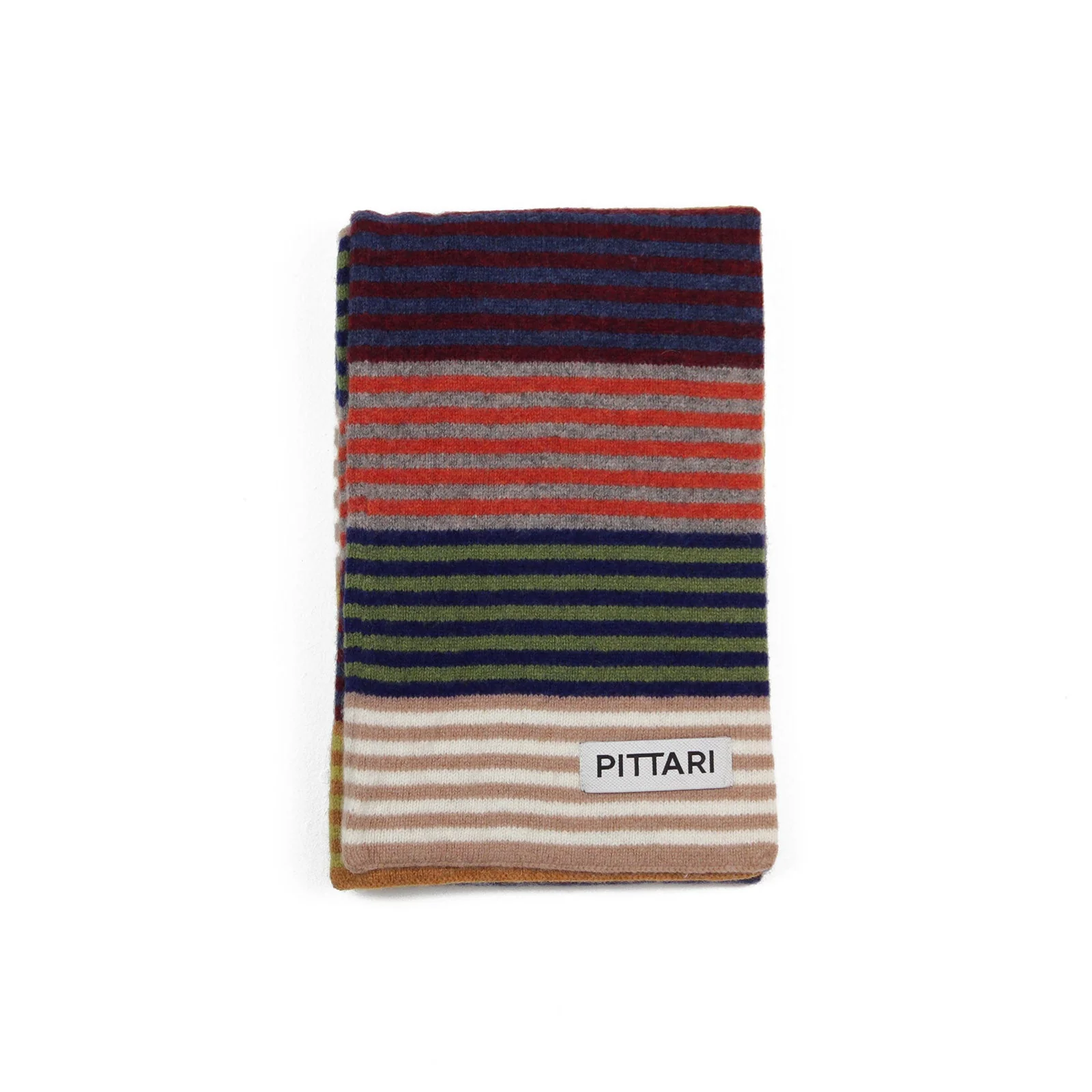 Pittari Knitwear Multi Stripe Scarf Mink & Natural
