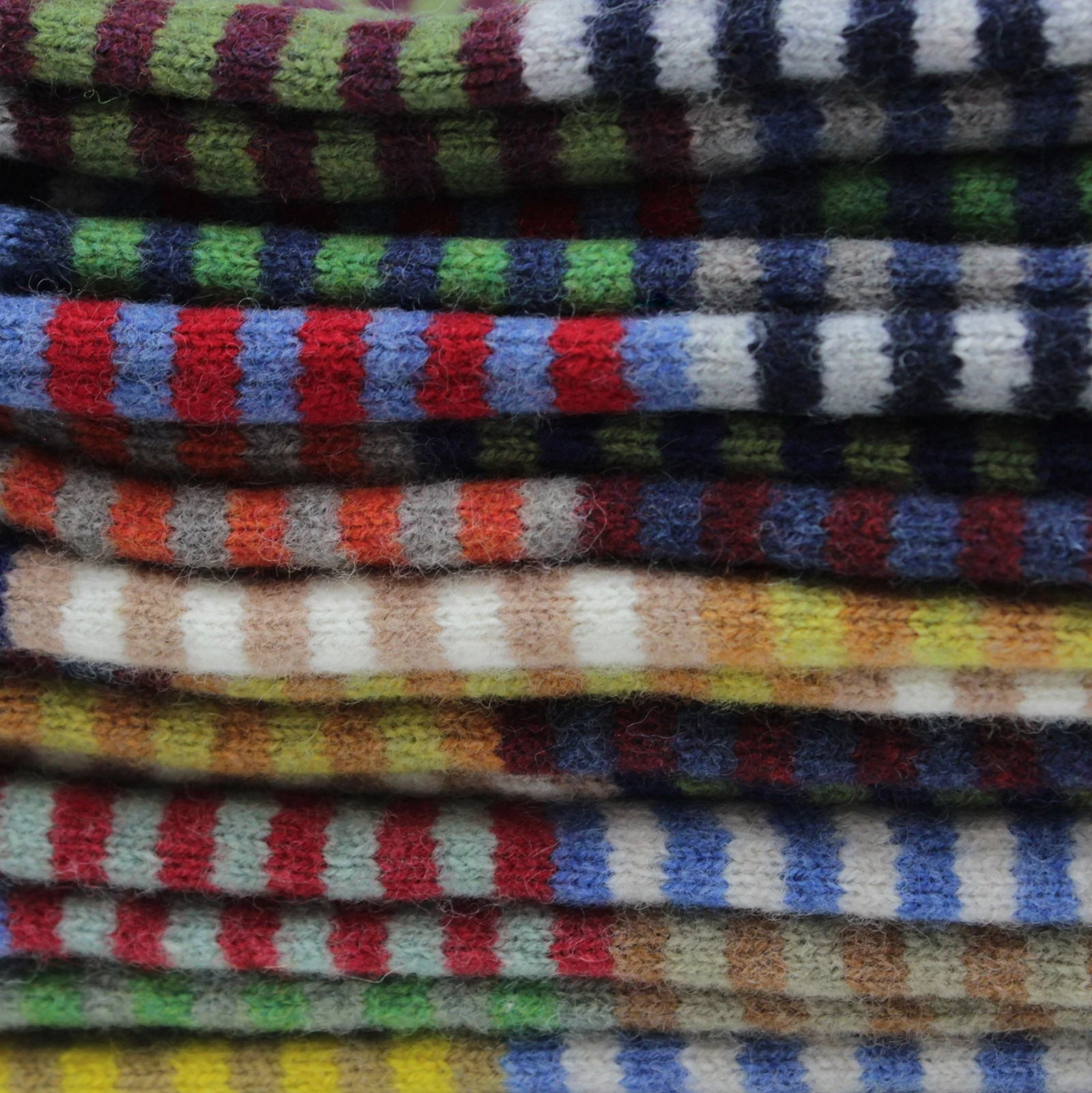 Pittari Knitwear Multi Stripe Scarf Mink & Natural - Image 3
