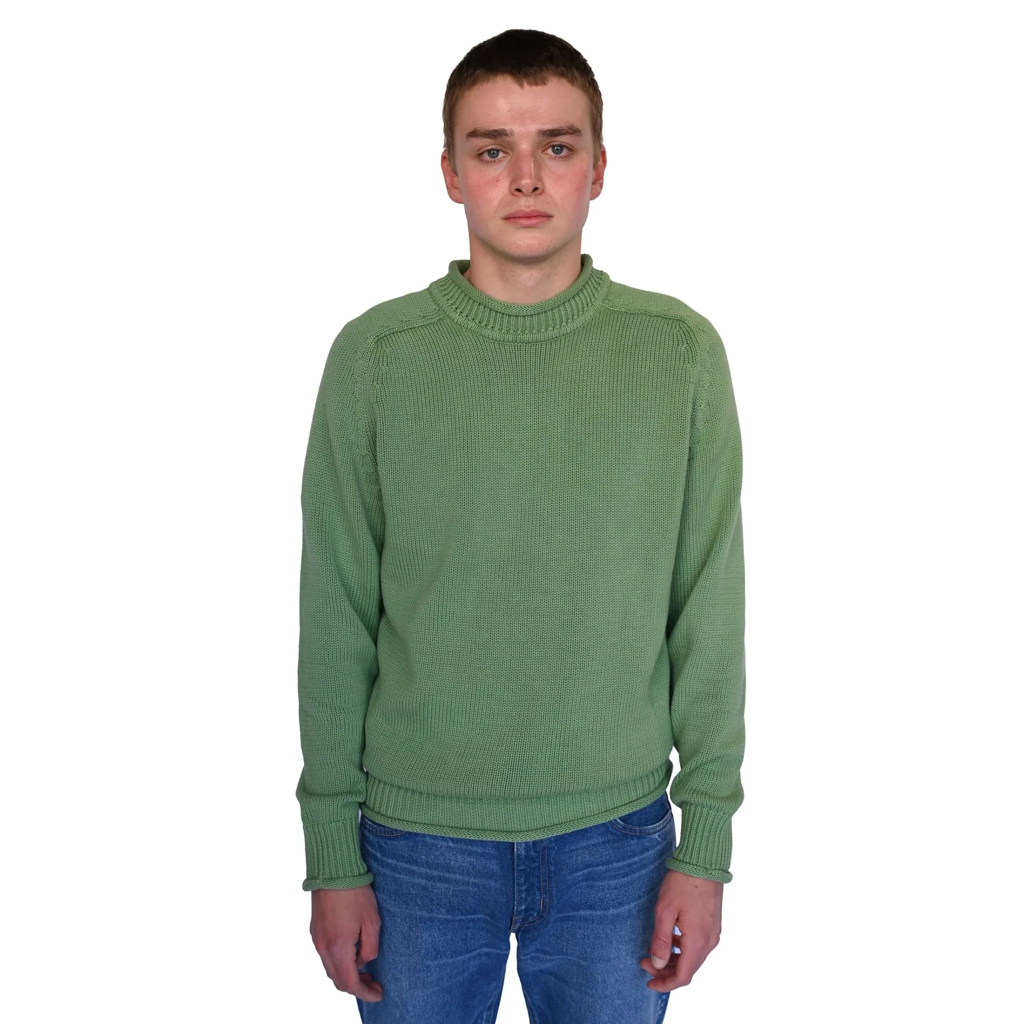 Pittari Knitwear Usk Cotton Sweater Pea - Image 2