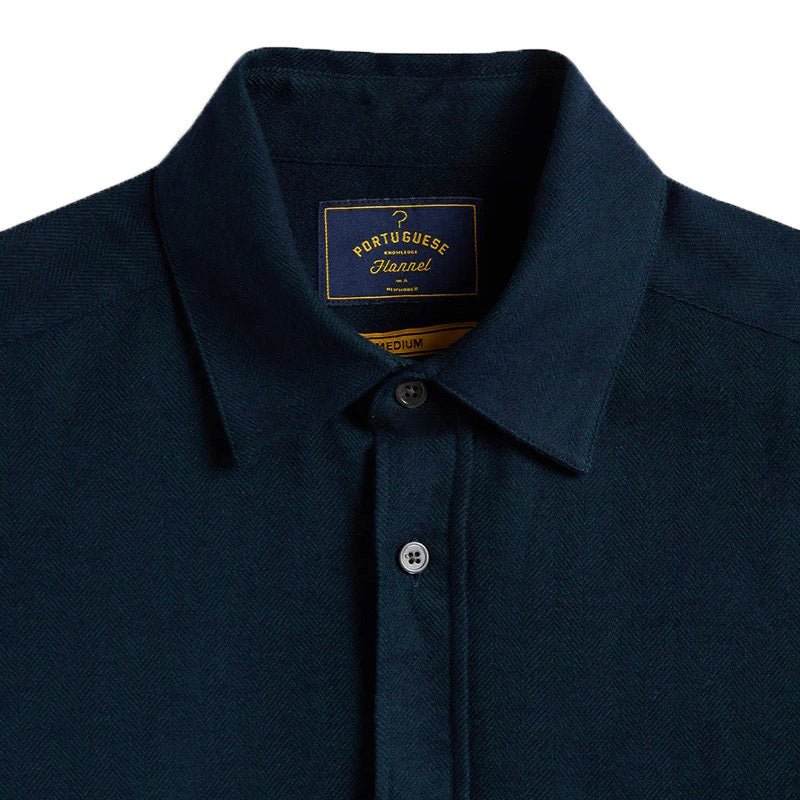 Portuguese Flannel Espiga Herringbone Flannel Shirt Green - Image 2