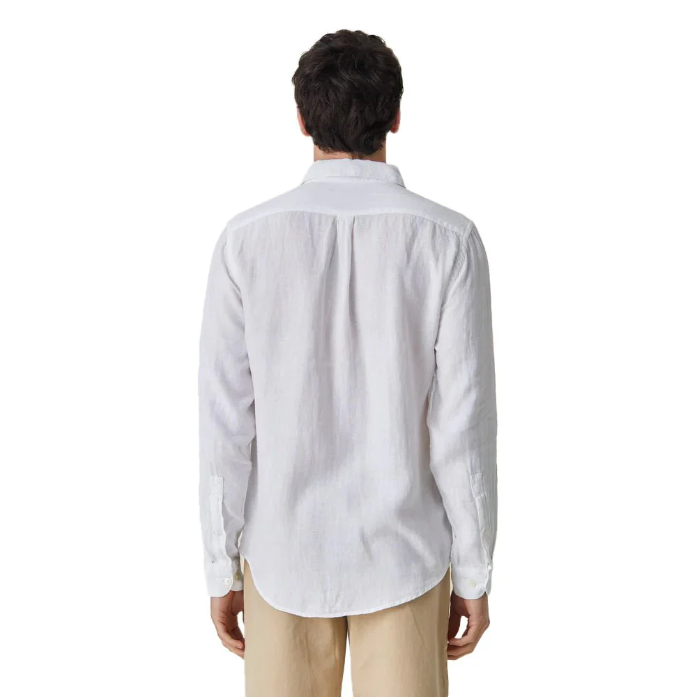 Portuguese Flannel Linen Long Sleeve Shirt White - Image 2