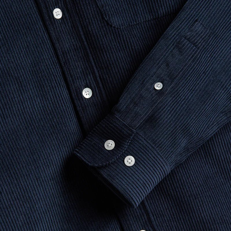 Portuguese Flannel Lobo Navy Cord Shirt Navy - Image 3