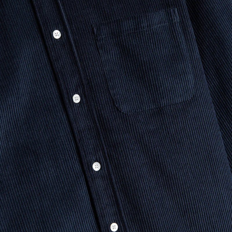 Portuguese Flannel Lobo Navy Cord Shirt Navy - Image 4