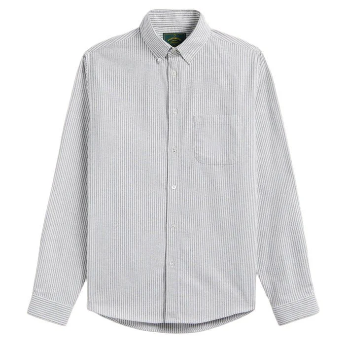 Portuguese Flannel Oxford Bengal Stripe Shirt Moss Green