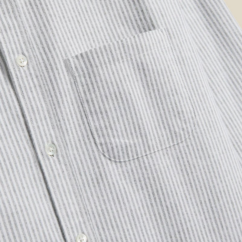 Portuguese Flannel Oxford Bengal Stripe Shirt Moss Green - Image 2