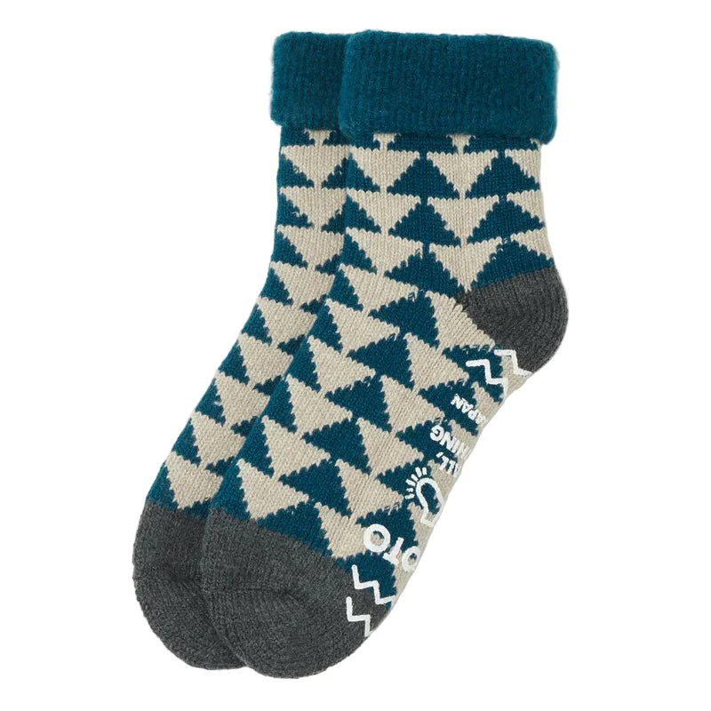 RoToTo Comfy Room Socks Blue Green/Charcoal