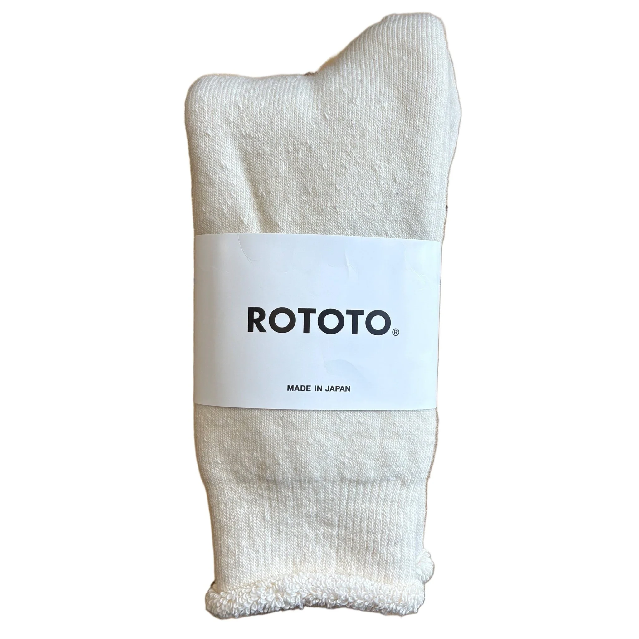 RoToTo Double Face Crew Socks Ivory