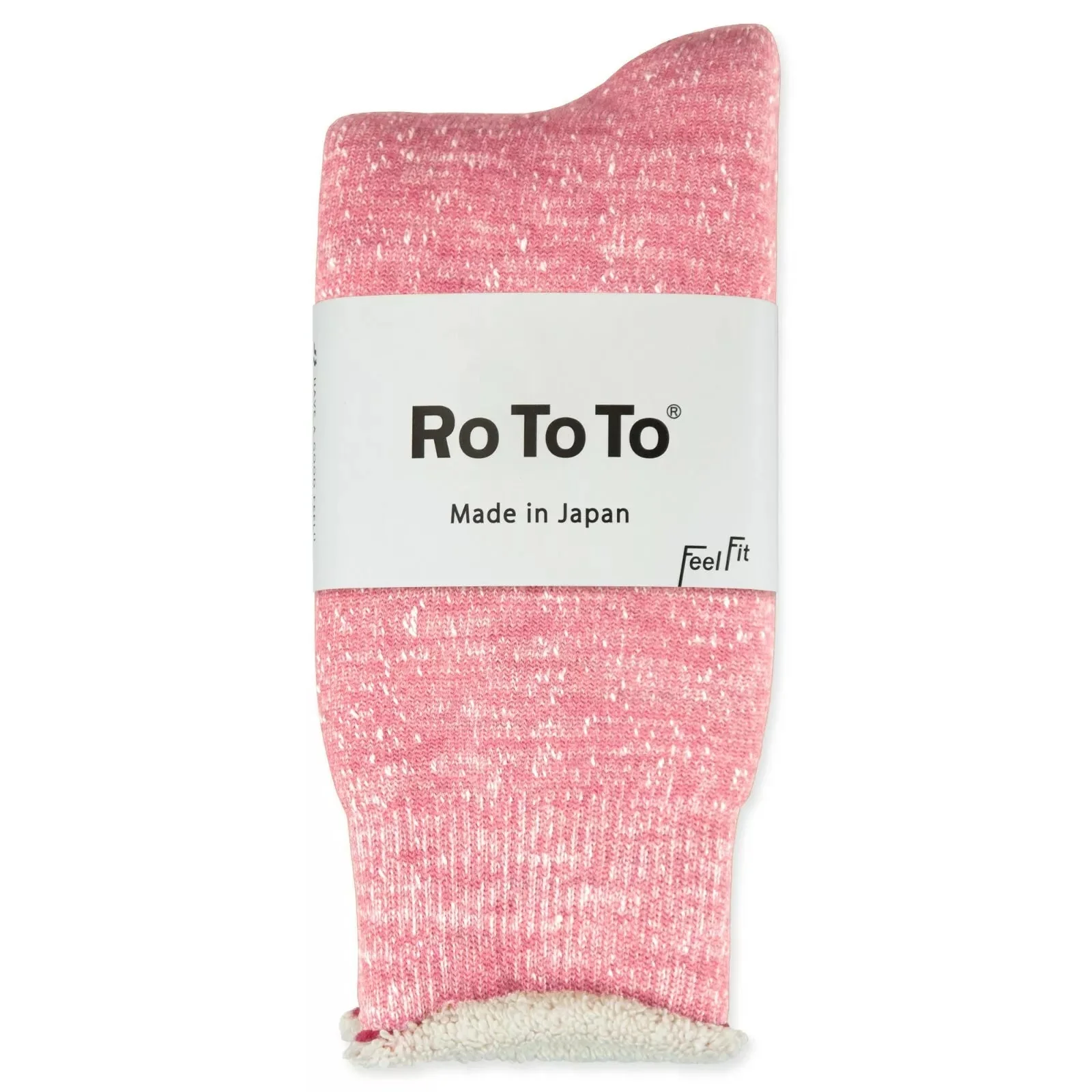 RoToTo Face Crew Socks Light Pink