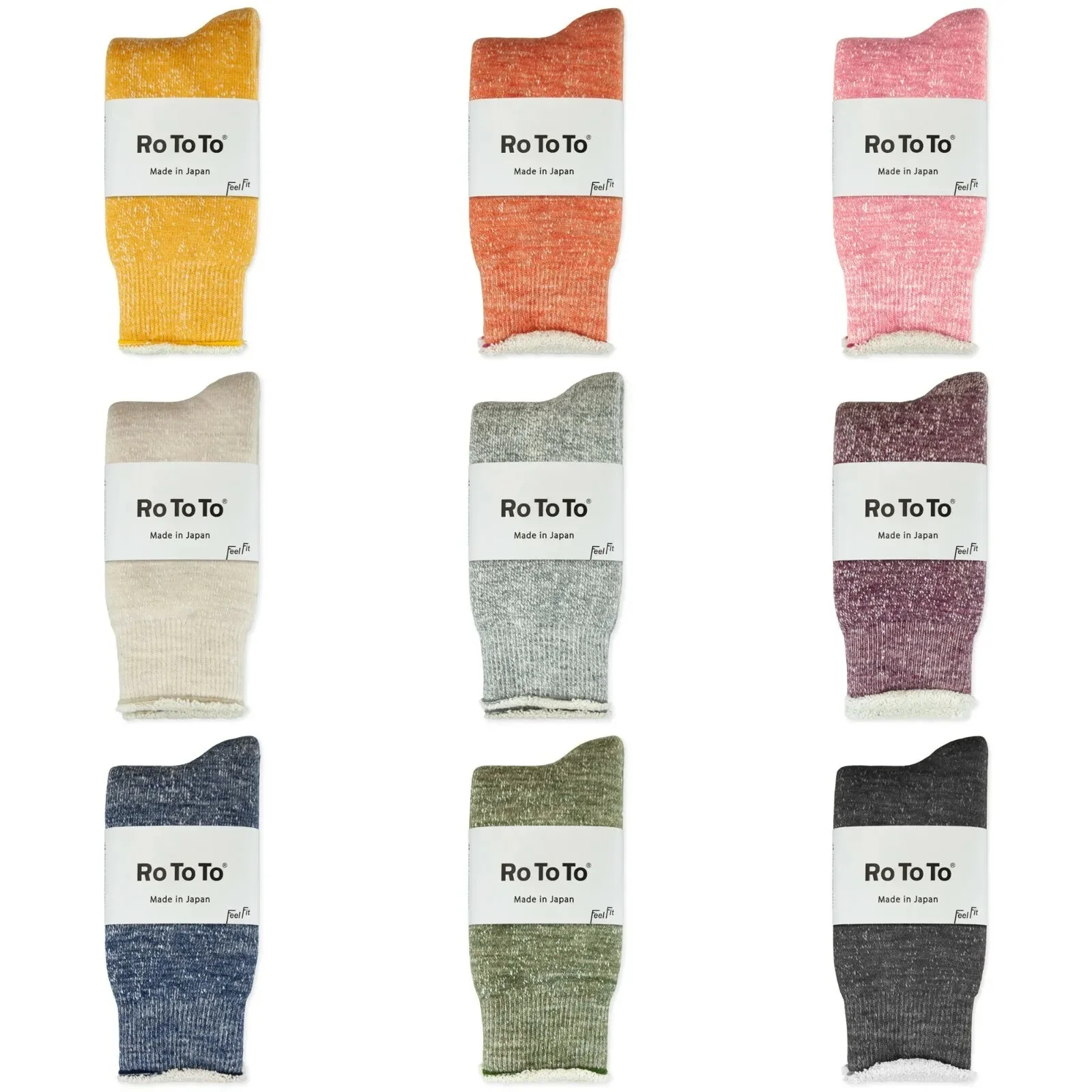 RoToTo Double Face Crew Socks Mid Grey - Image 4