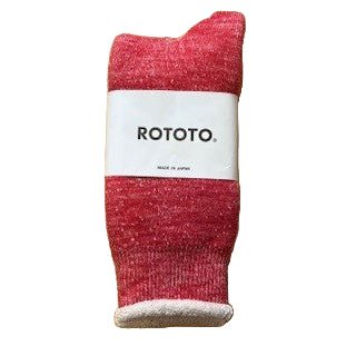 RoToTo Double Face Crew Socks Red