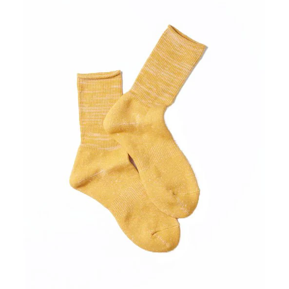 RoToTo Washi Pile Crew Socks Yellow - Image 2