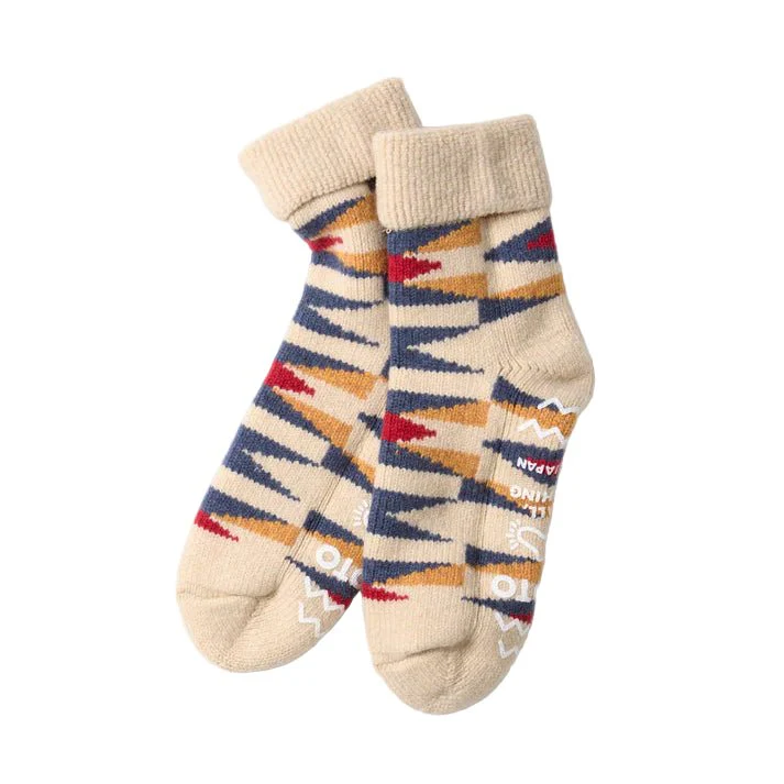 RoToTo Wool Native Room Socks Ivory - Image 2