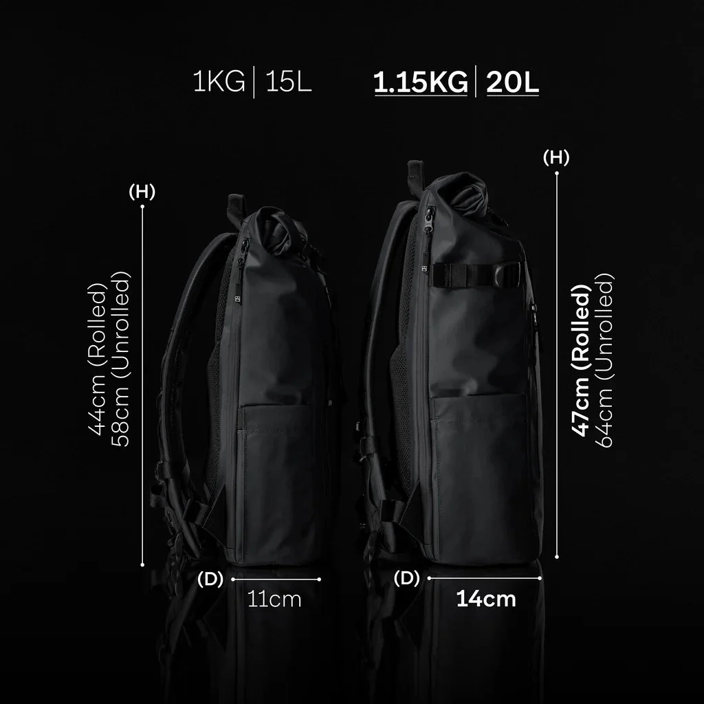 Stubble & Co The Roll Top 20L All Black - Image 10