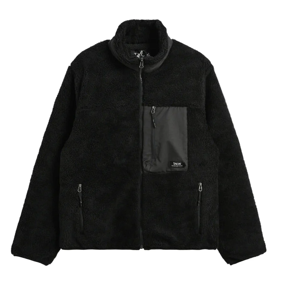 Taion Hi Neck Boa Fleece Mountain Jacket Black x Black