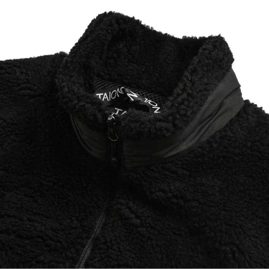 Taion Hi Neck Boa Fleece Mountain Jacket Black x Black - Image 2