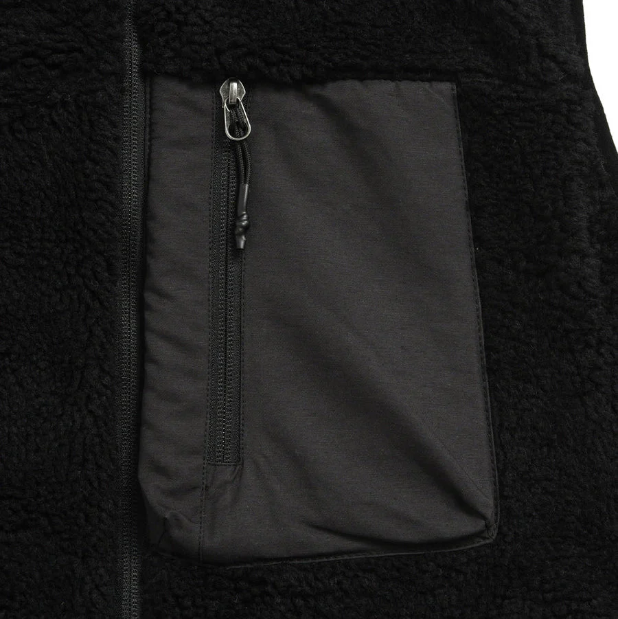 Taion Hi Neck Boa Fleece Vest Black x Black - Image 3