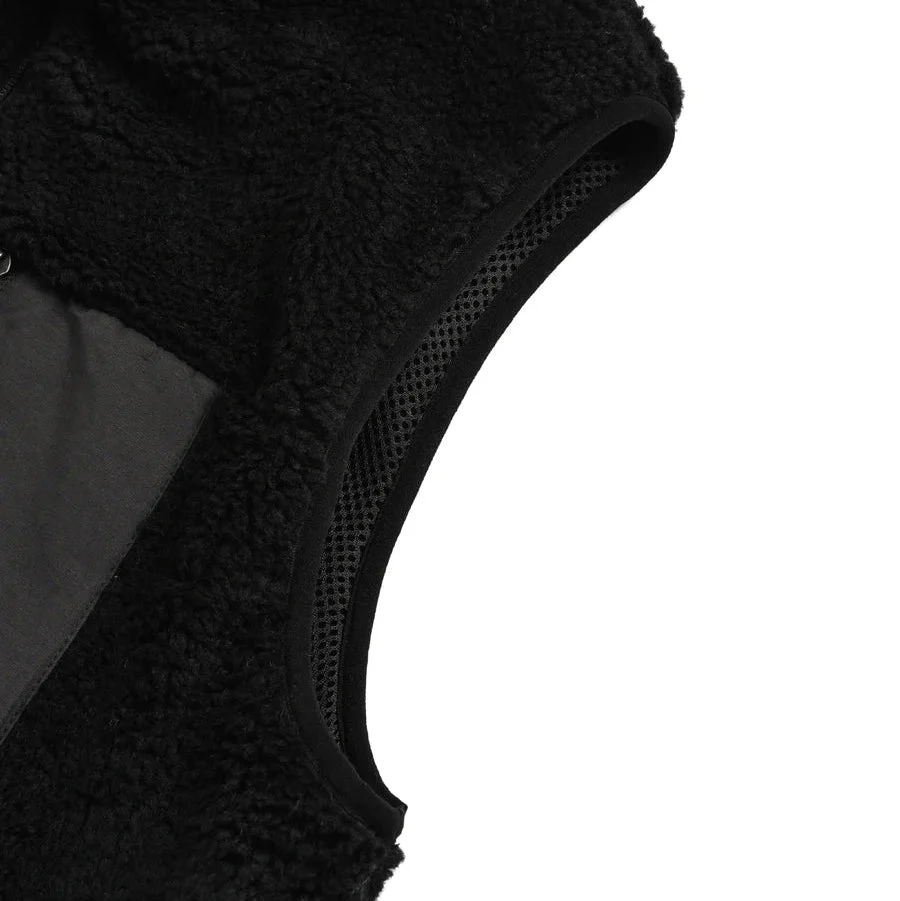 Taion Hi Neck Boa Fleece Vest Black x Black - Image 4