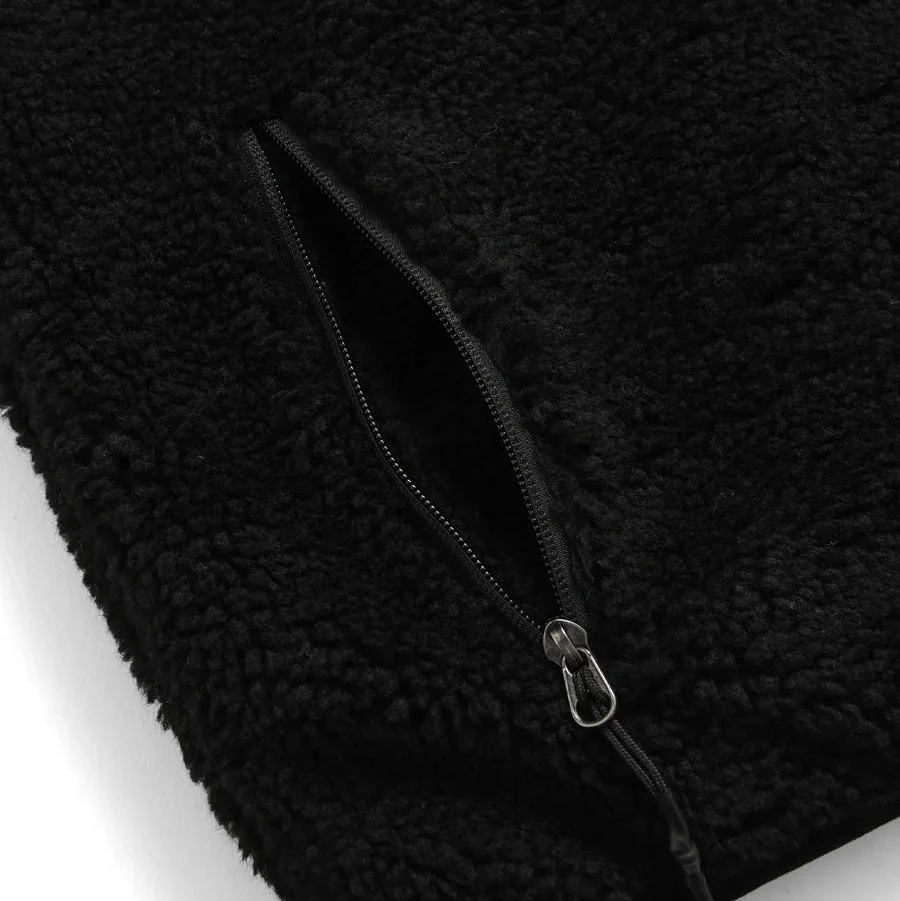 Taion Hi Neck Boa Fleece Vest Black x Black - Image 7
