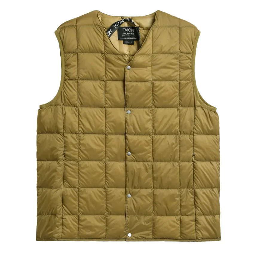 Taion V Neck Down Vest Beige
