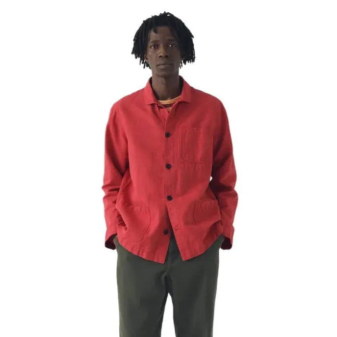 Toast Menswear Arlo Garment Dye Herringbone Jacket Cardinal