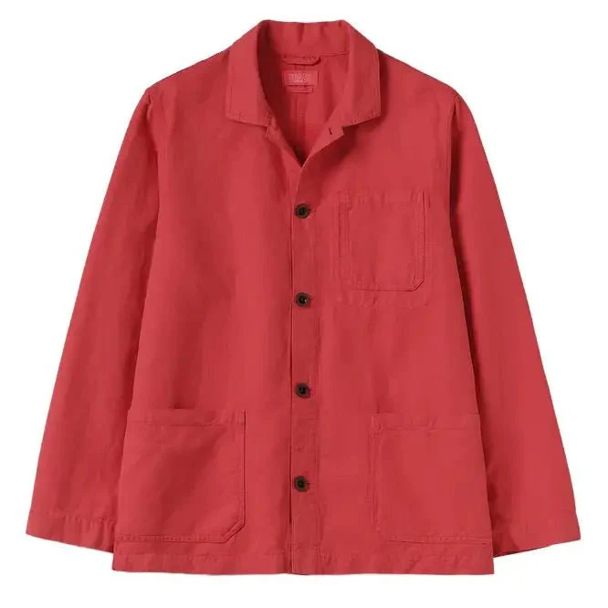 Toast Menswear Arlo Garment Dye Herringbone Jacket Cardinal - Image 2