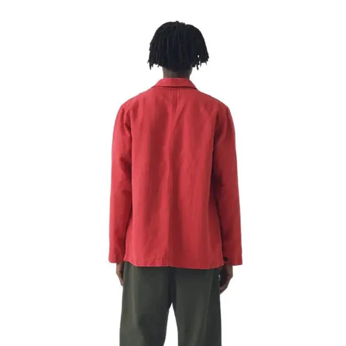 Toast Menswear Arlo Garment Dye Herringbone Jacket Cardinal - Image 4