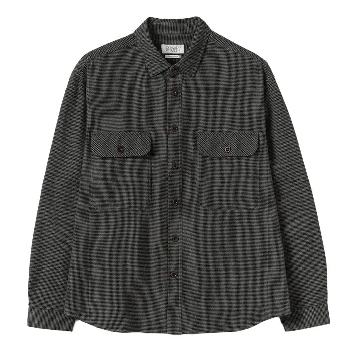 Toast Menswear Brushed Cotton Workwear Shirt Charcoal Grey - Image 2