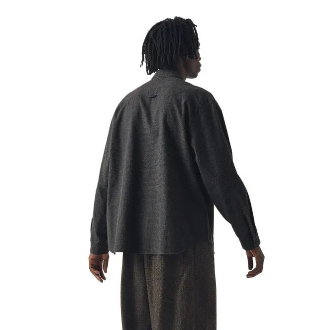 Toast Menswear Brushed Cotton Workwear Shirt Charcoal Grey - Image 4