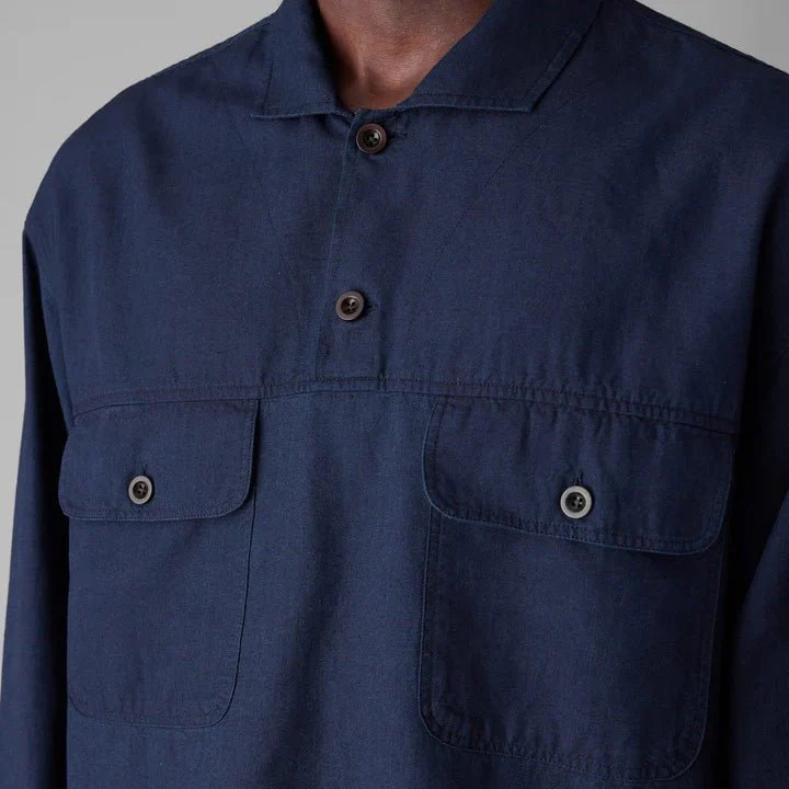 Toast Menswear Pullover Workwear Shirt Indigo