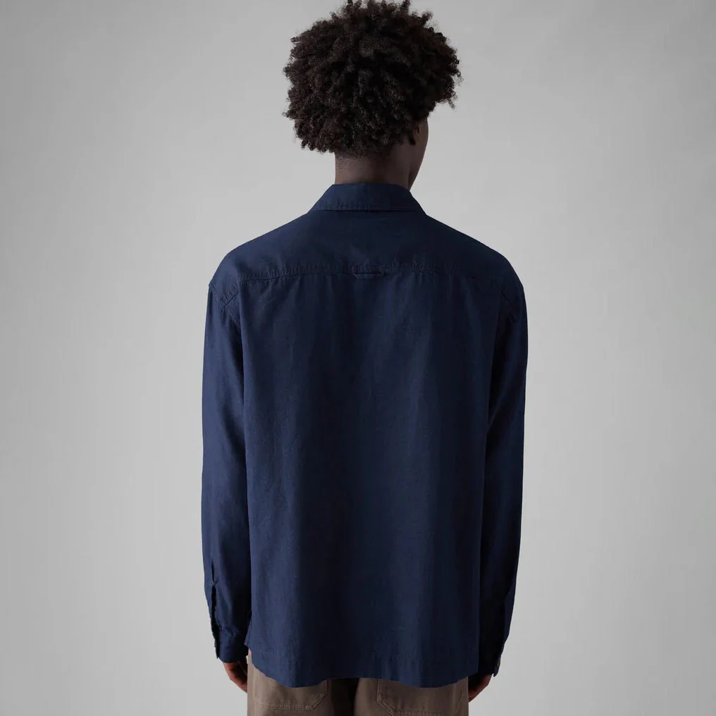 Toast Menswear Pullover Workwear Shirt Indigo - Image 2