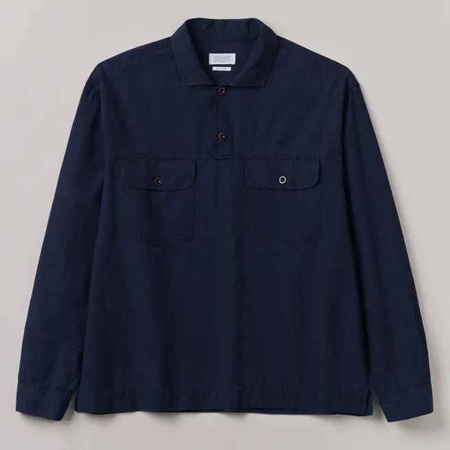Toast Menswear Pullover Workwear Shirt Indigo - Image 3