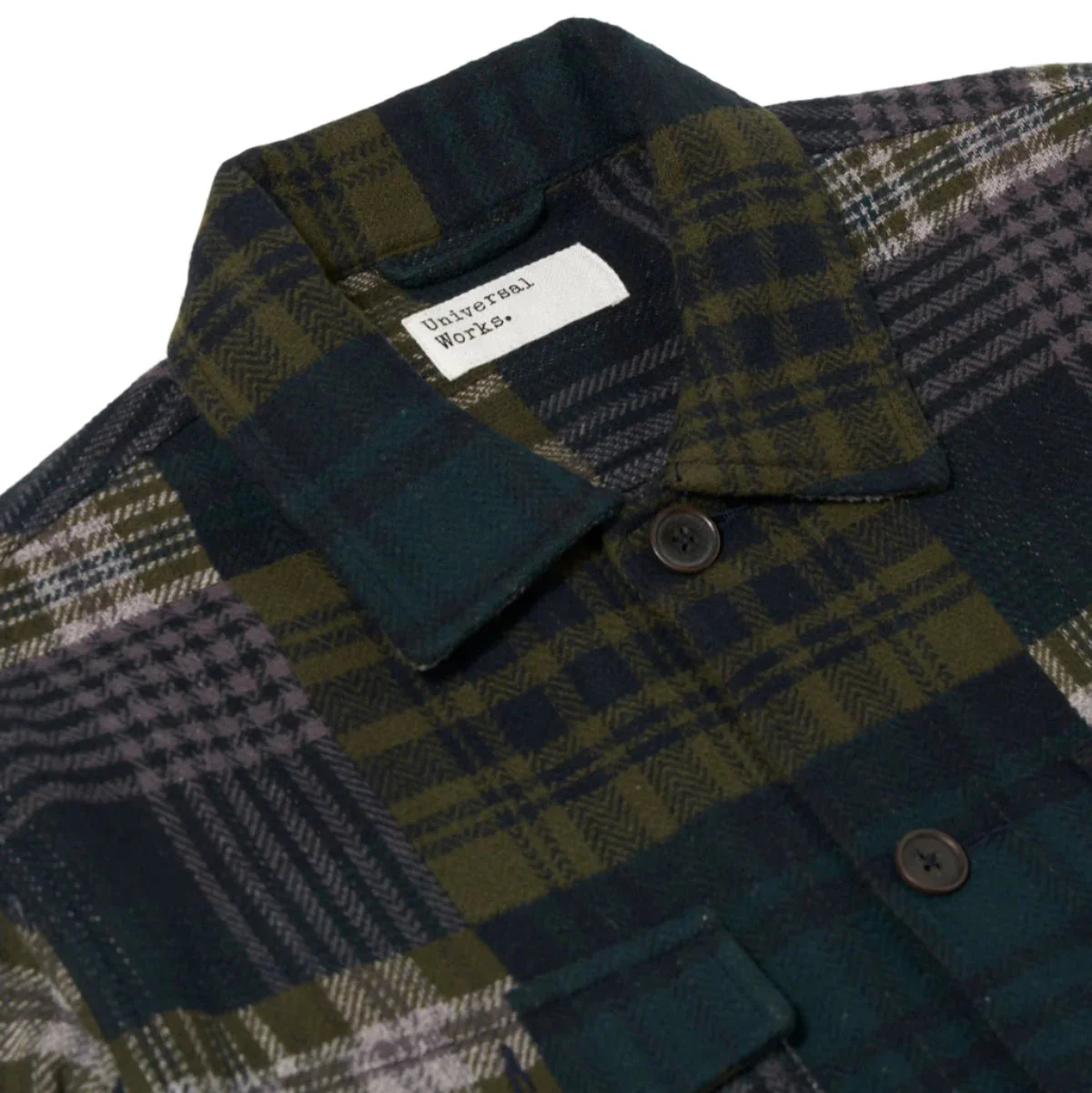 Universal Works Dockside Jacket Japanese Patchwork Green - Image 3