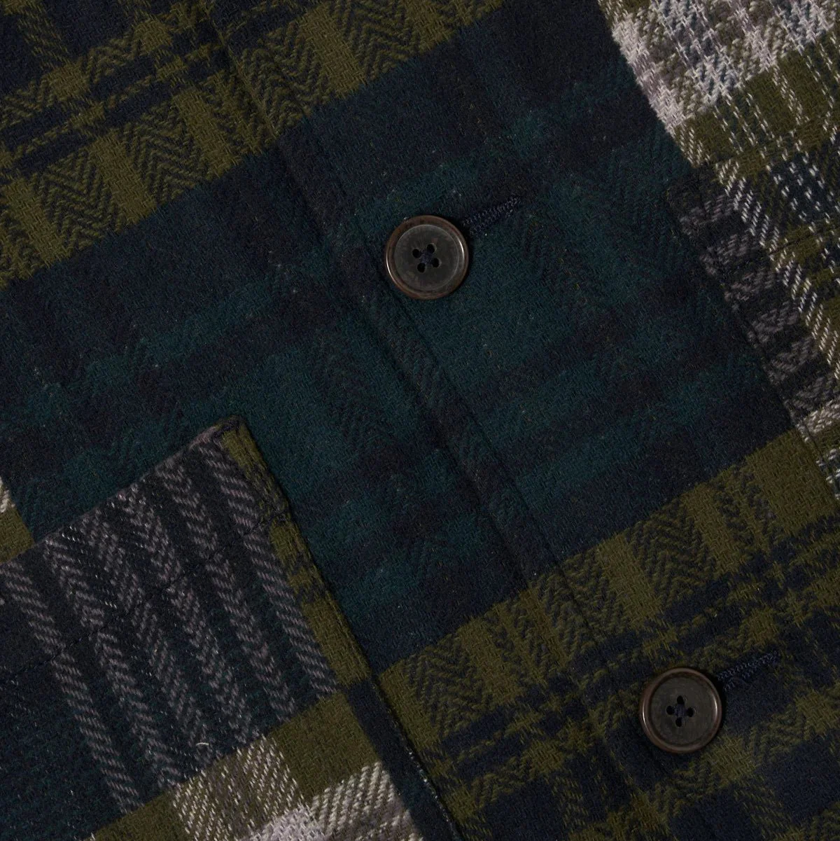 Universal Works Dockside Jacket Japanese Patchwork Green - Image 4