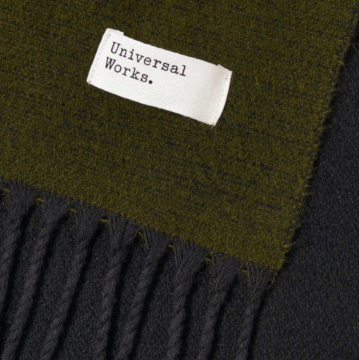 Universal Works Double Sided Scarf Green / Black - Image 3