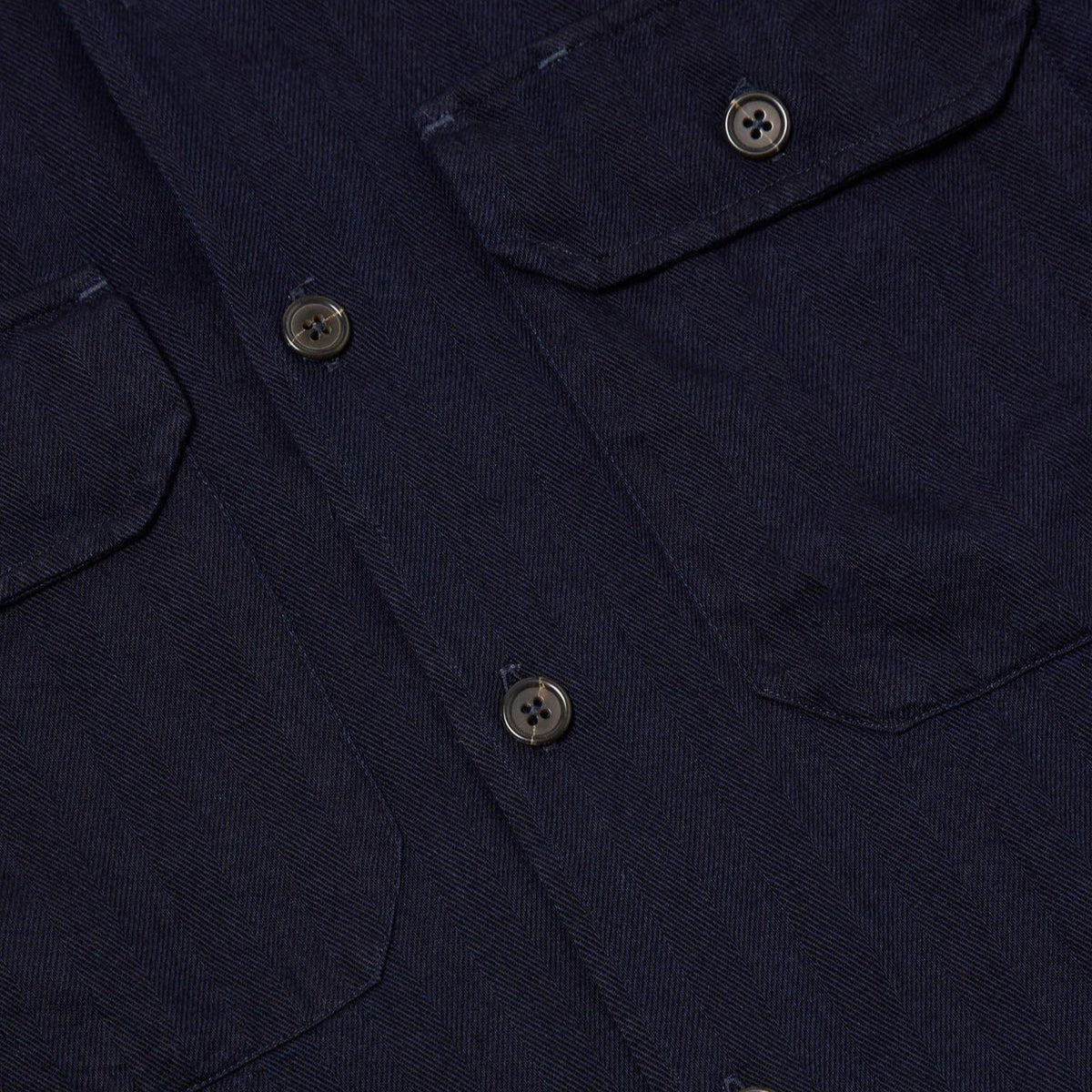 Universal Works Herringbone Utility Shirt Indigo - Image 2
