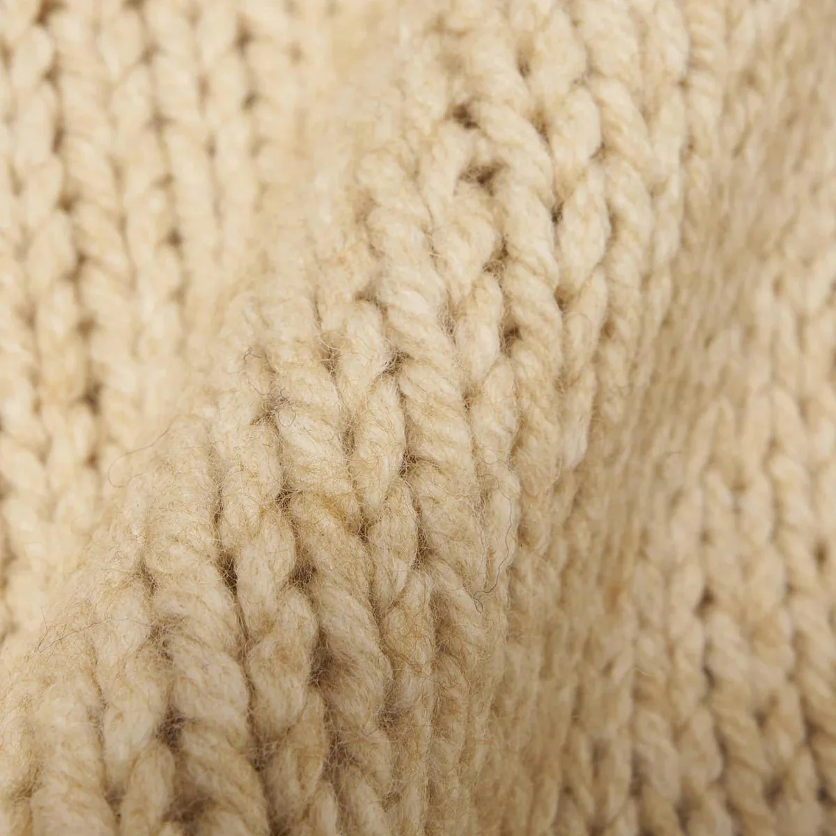 Universal Works Langdale Chunky Stripe Wool Cardigan Sand - Image 6