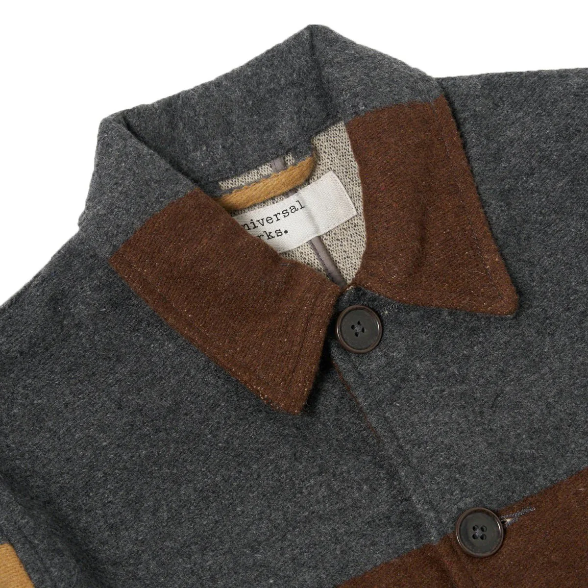 Universal Works Merchant Jacket Blanket Wool Mix Charcoal - Image 2
