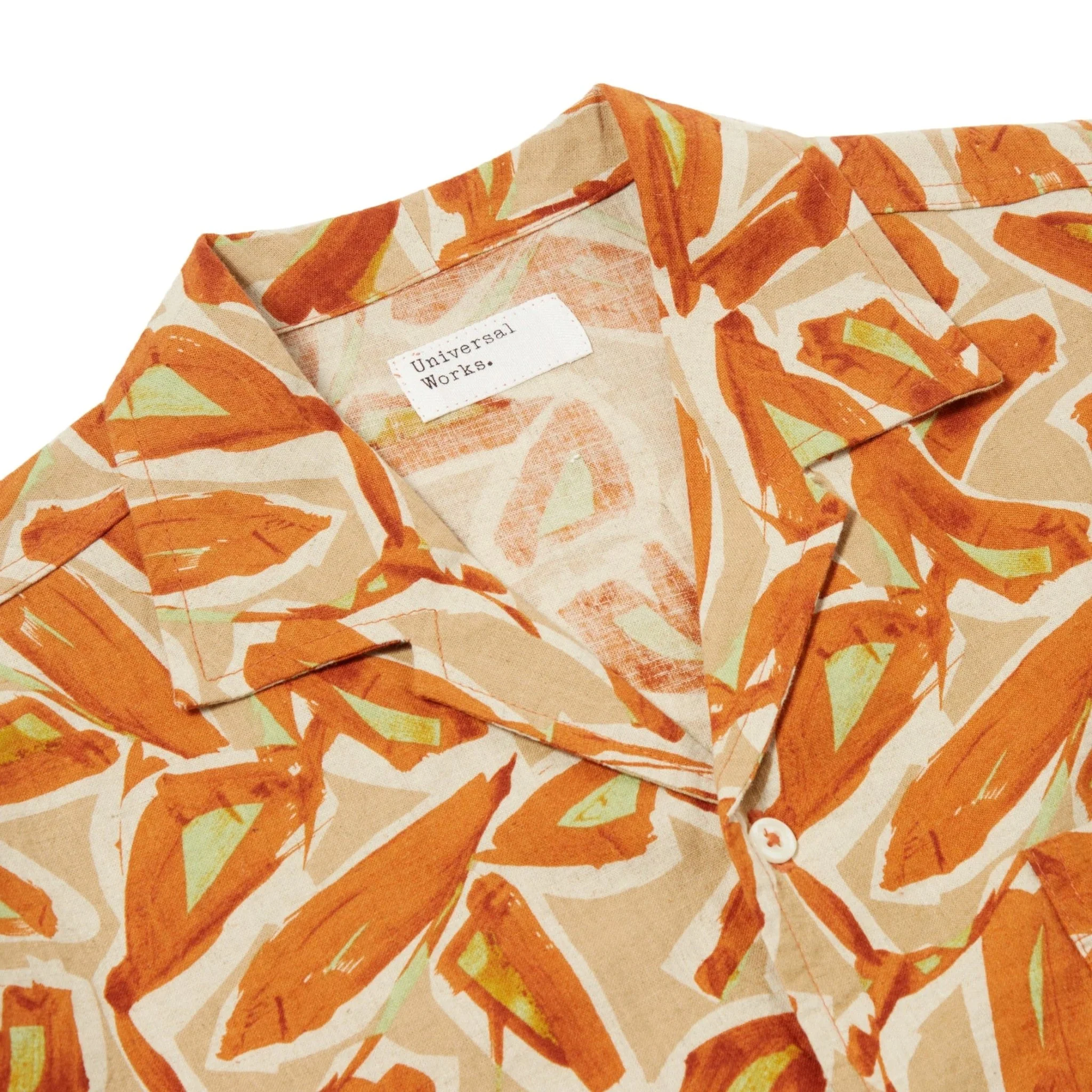 Universal Works Minari Artist Flower Shirt Terracotta - Image 2