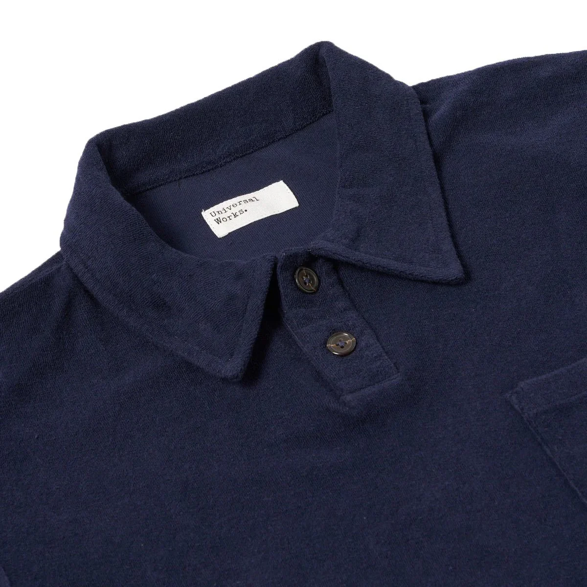 Universal Works Newlyn Polo Bright Navy - Image 3
