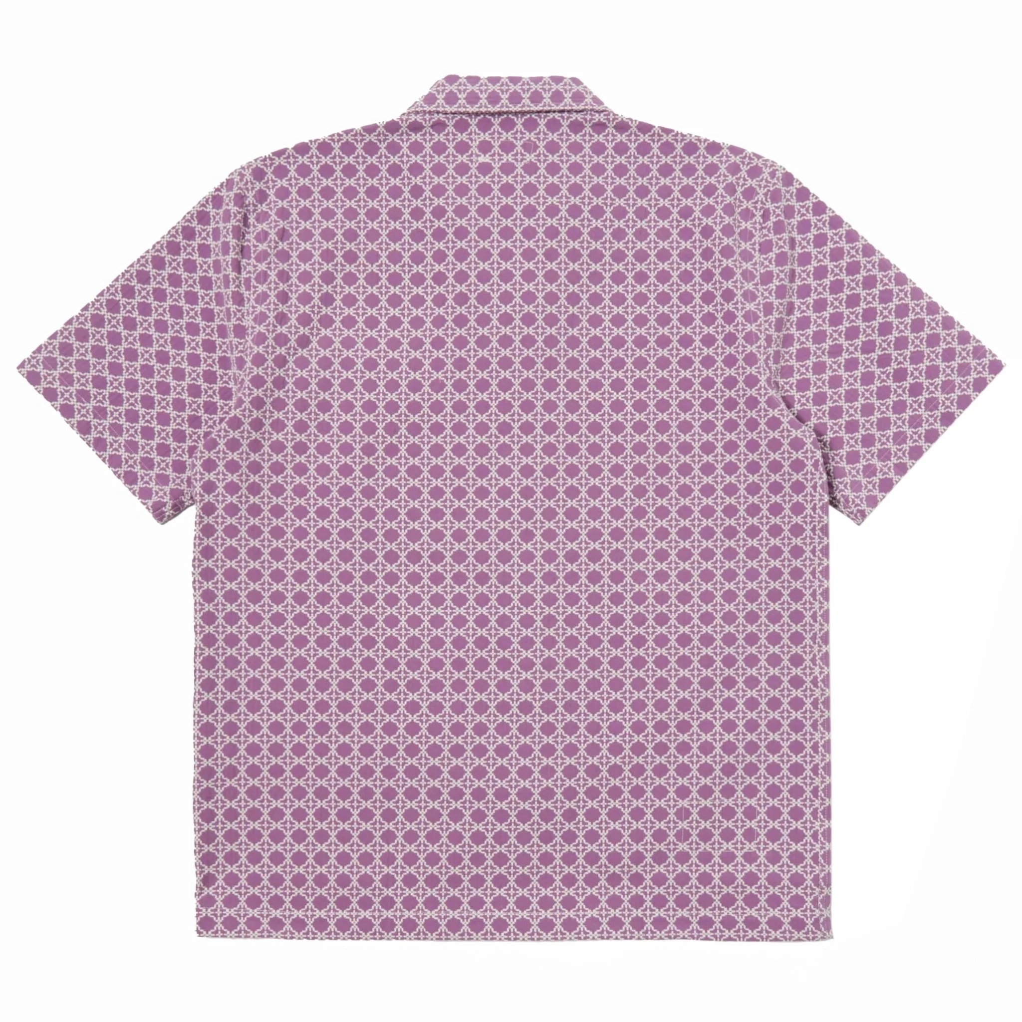 Universal Works Road Shirt In Woven Tile Design Lilac - Image 4