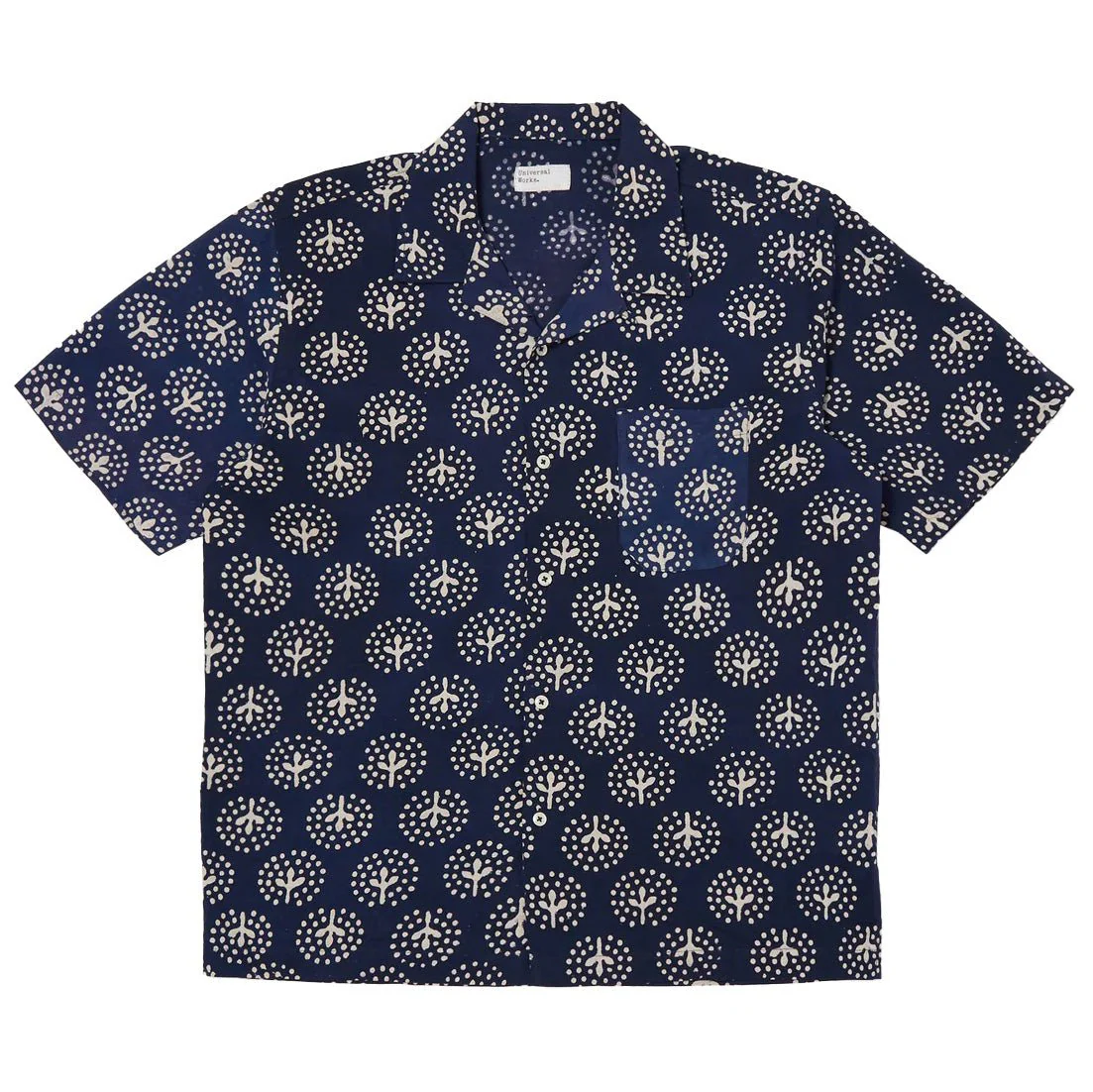 Universal Works Road Shirt Magic Circle Print Navy