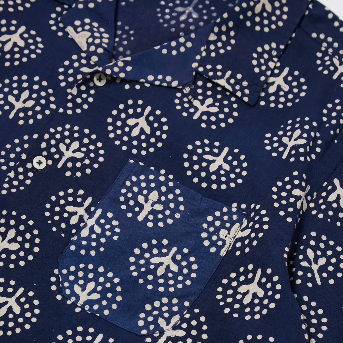 Universal Works Road Shirt Magic Circle Print Navy - Image 2