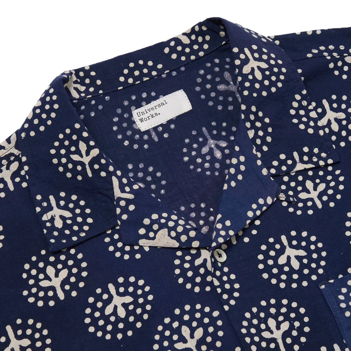 Universal Works Road Shirt Magic Circle Print Navy - Image 3