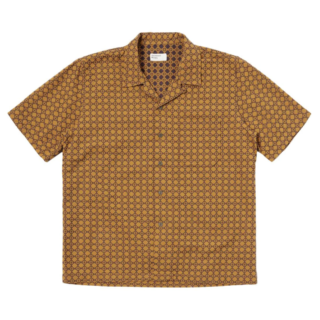 Universal Works Road Shirt Rhodes Cotton Gold / Navy