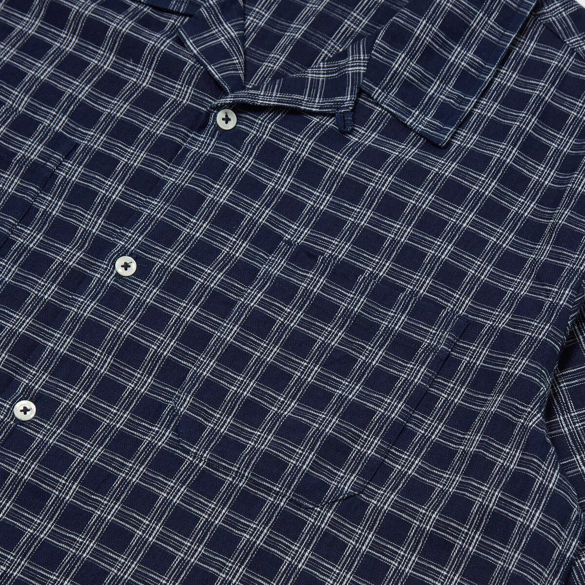 Universal Works Sal Road Shirt Indigo Check - Image 2