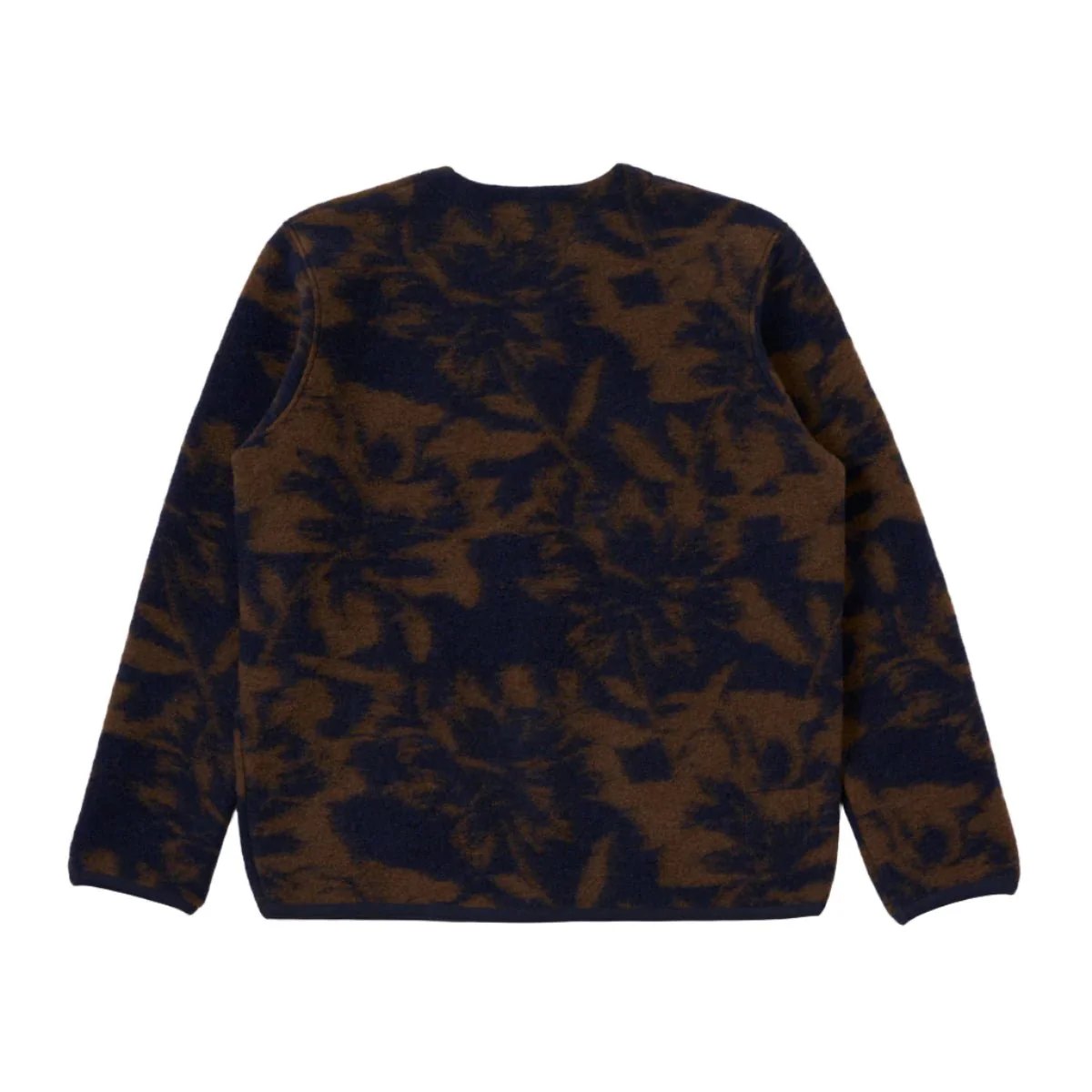 Universal Works Studio Fleece Cardigan Navy/Brown - Image 3