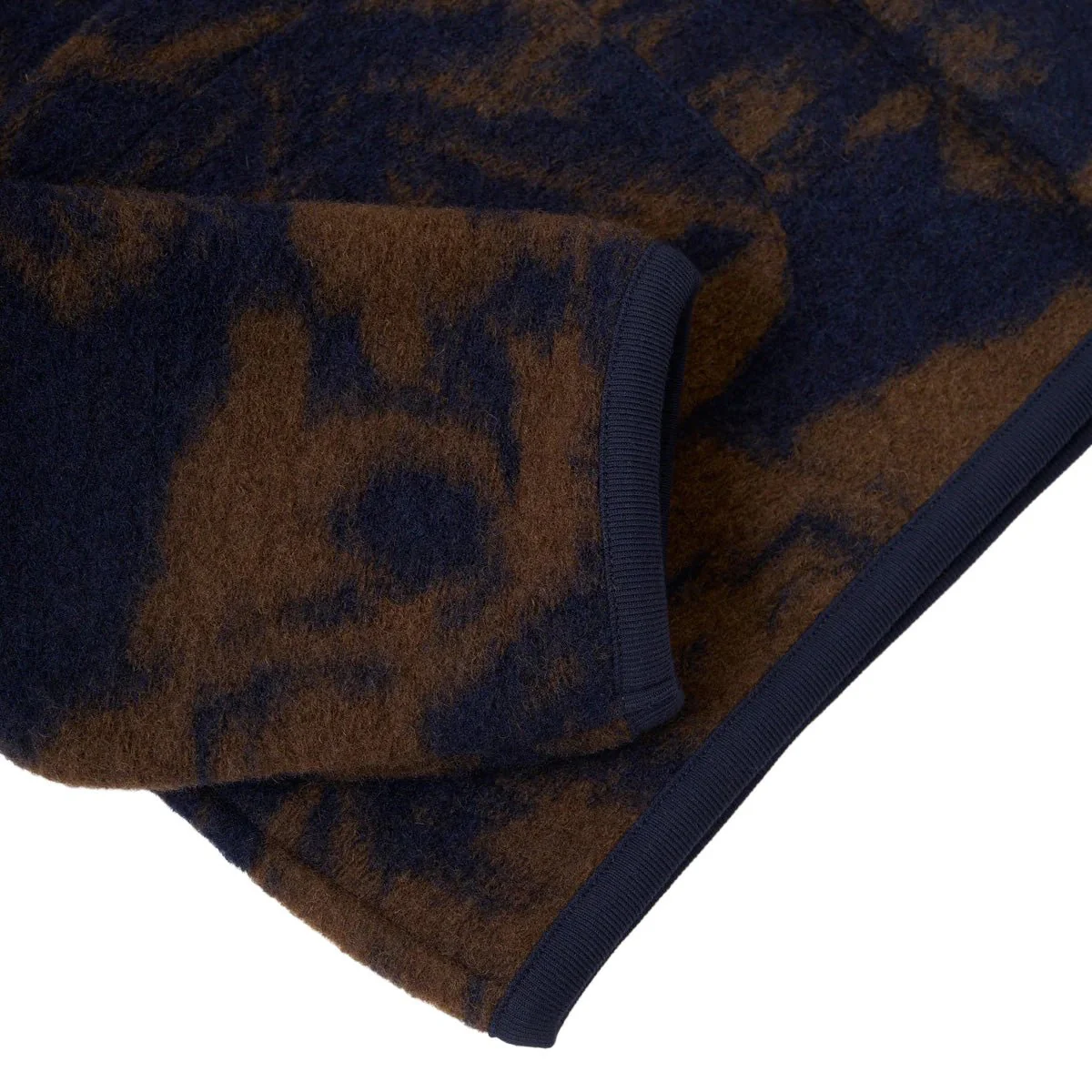 Universal Works Studio Fleece Cardigan Navy/Brown - Image 4